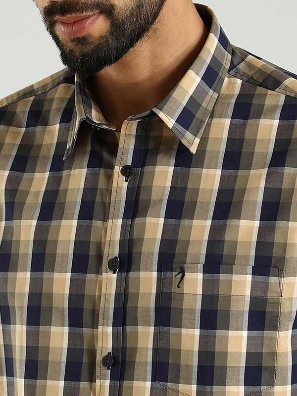 Indian Terrain Men's Regular Fit Full Sleeve Checkered Multicolor Shirt